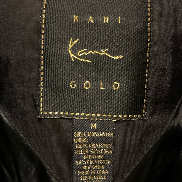 Vintage Men’s Karl Kani Gold Black Winter Coat Sz Med - Picture 2 of 10